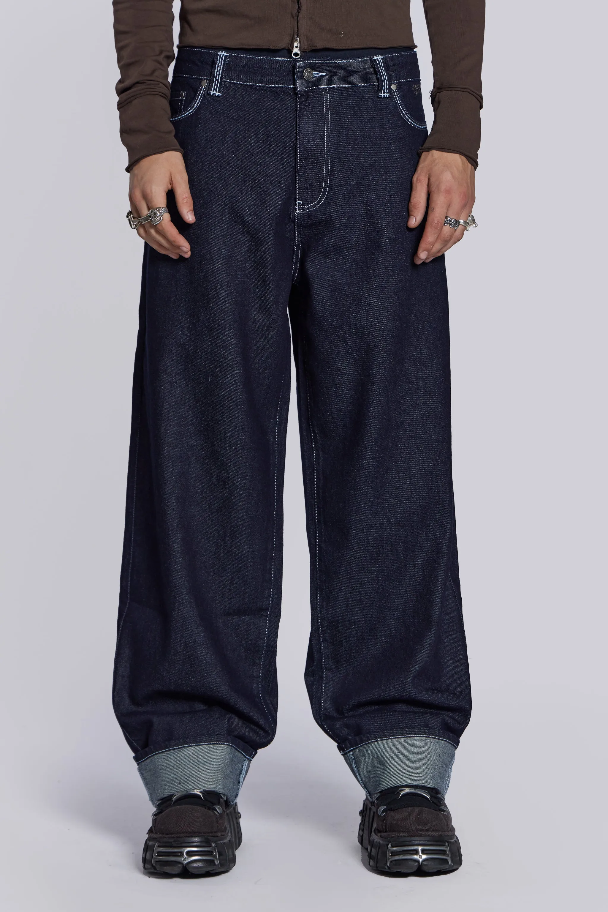 Sonic Embroidered Baggy Jeans