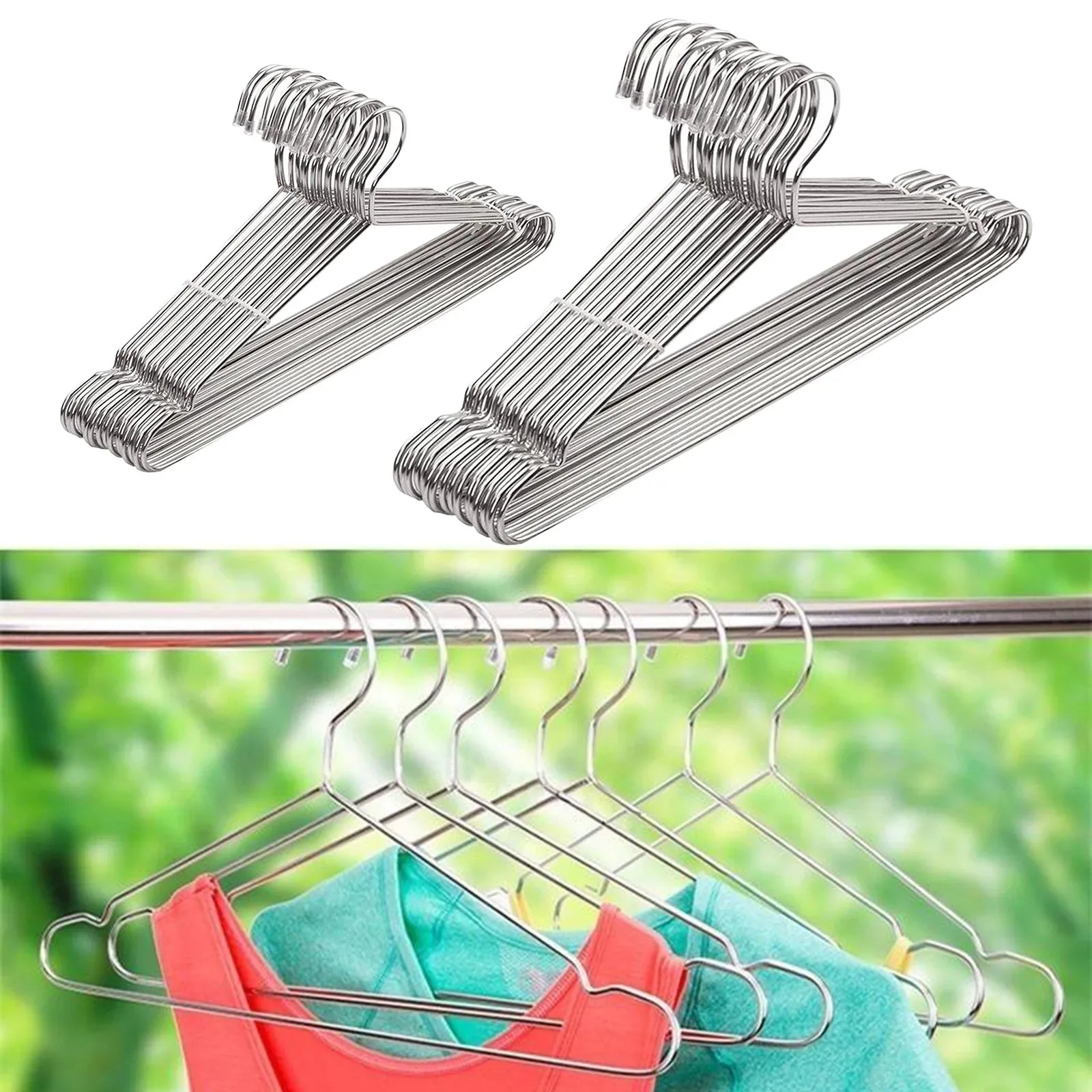 Stainless Steel Clothes Hanger Organizer Strong Metal Coat Suit Hanger Anti-skid