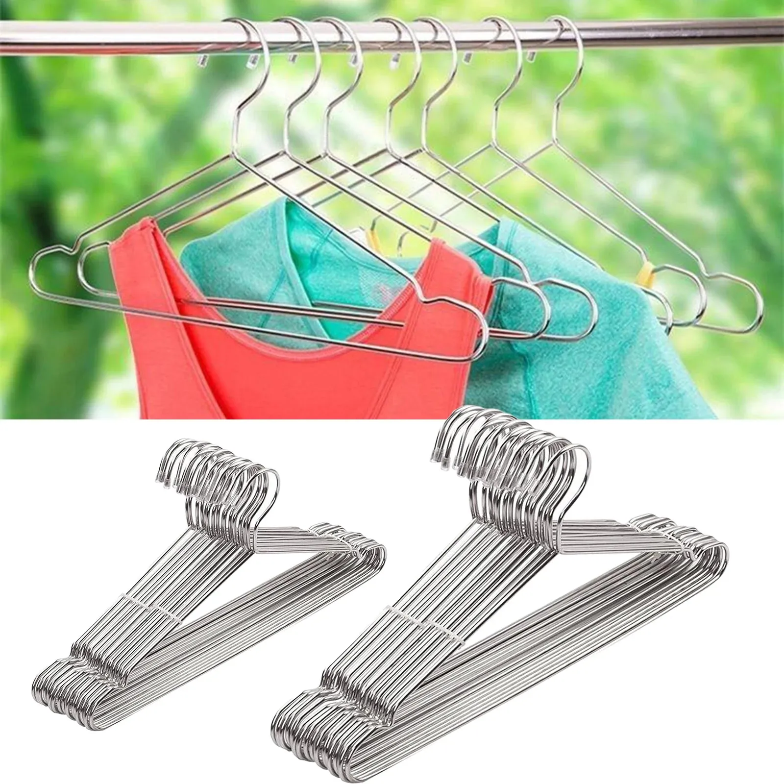 Stainless Steel Clothes Hanger Organizer Strong Metal Coat Suit Hanger Anti-skid