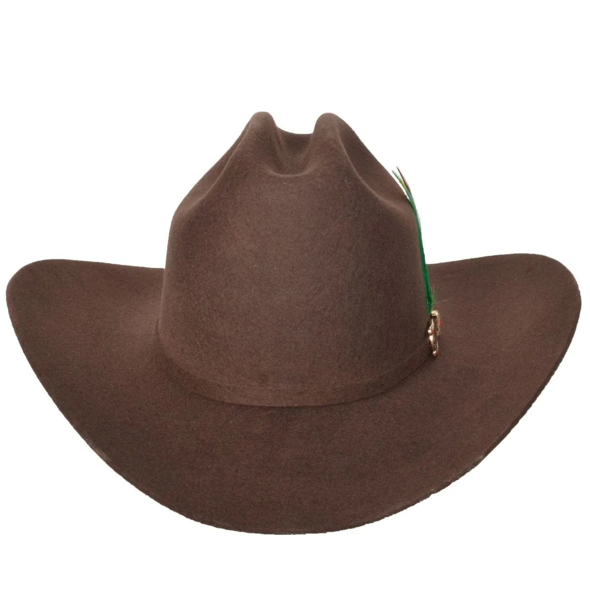 Stone 100X El Fantasma (Johnson) Shape Felt Hat with Feathers TOM-100XFANC