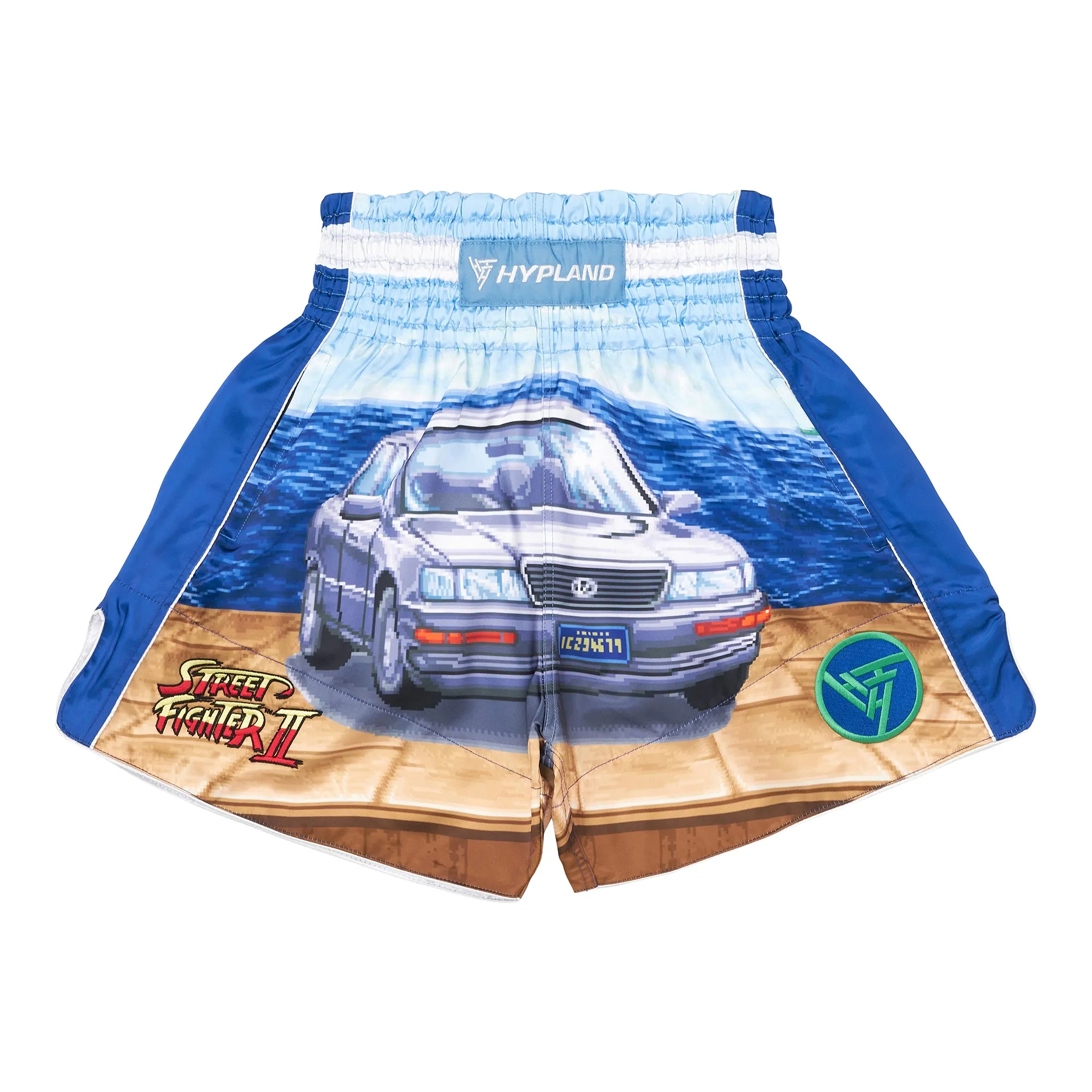 STREET FIGHTER CAR MUAY THAI SHORTS (BLUE)