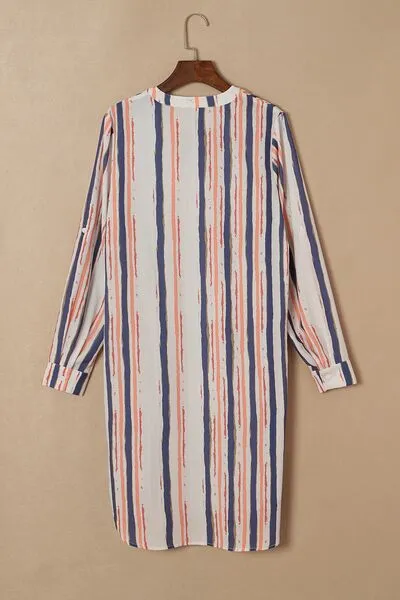 Striped High-Low Longline Shirt