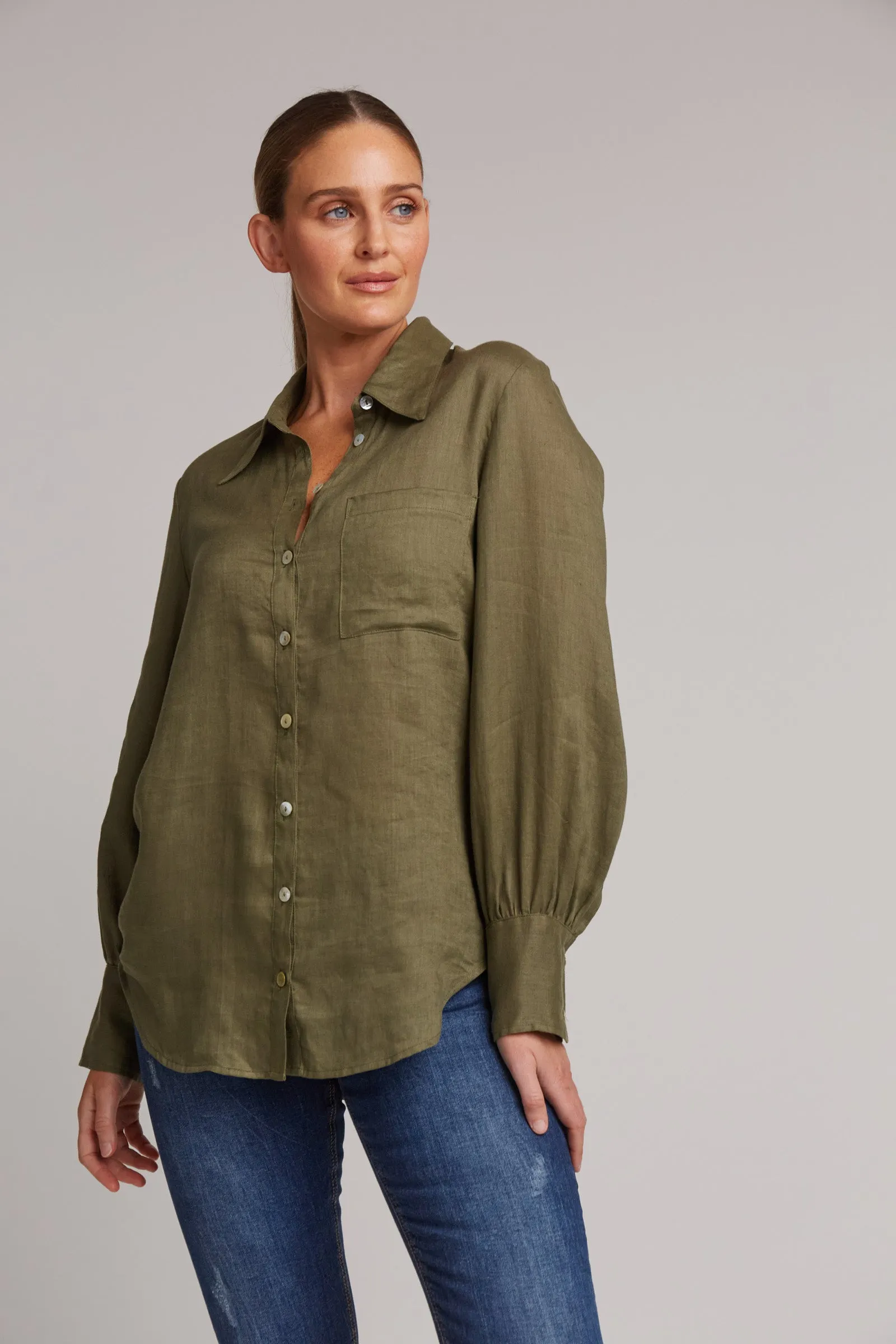 Studio Linen Shirt - Khaki