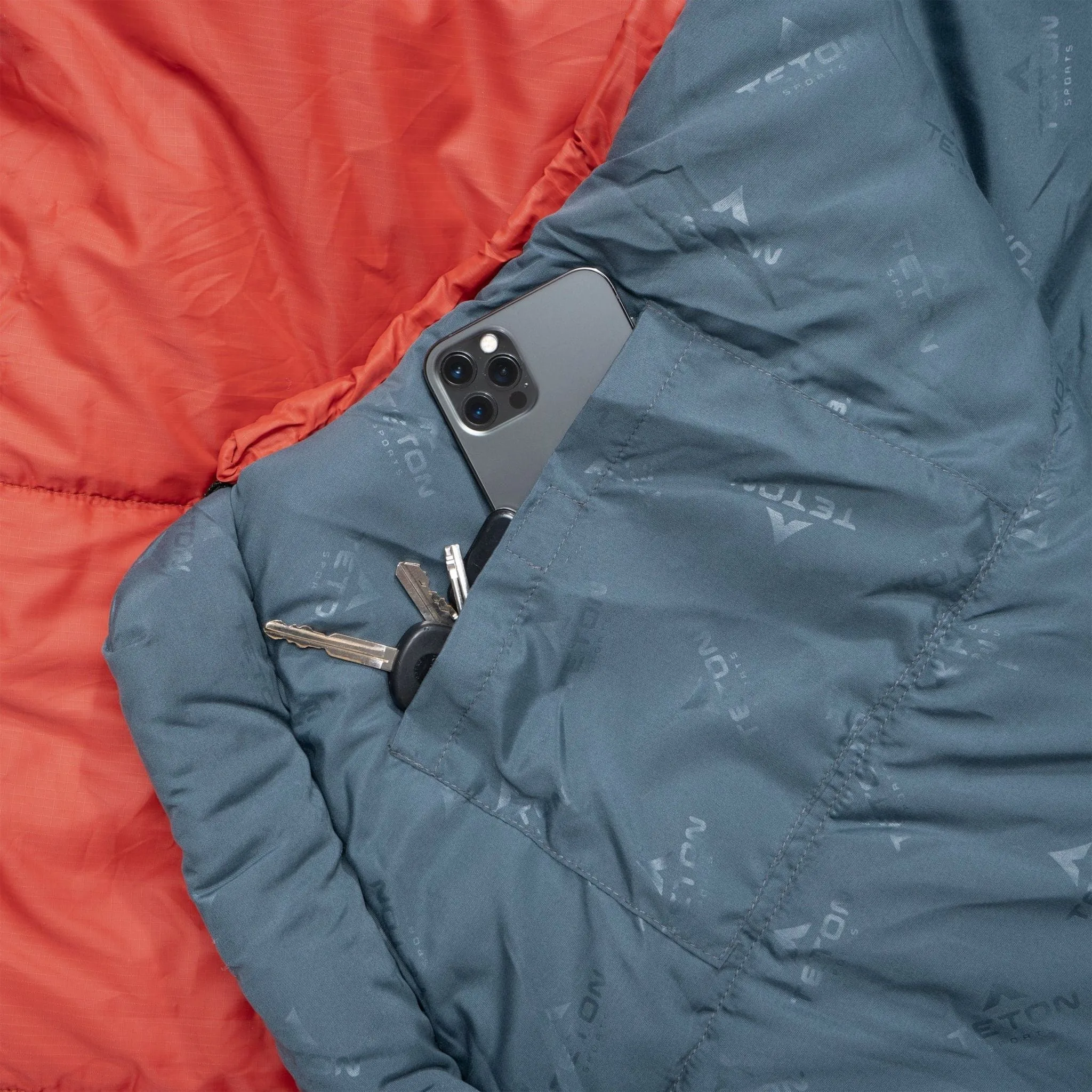 Teton Sports LEEF -7˚c/20˚f Mummy SHORT Sleeping Bag in Fire/Slate