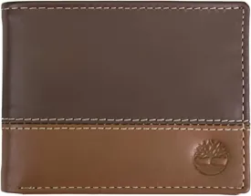 Timberland Men's Leather Trifold Hybrid Passcase Wallet