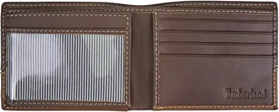 Timberland Men's Leather Trifold Hybrid Passcase Wallet