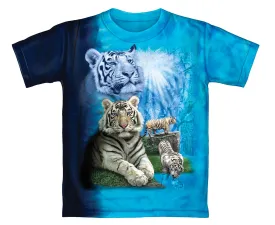 White Tigers Tie Dye Adult Tee Shirt (Adult XXL