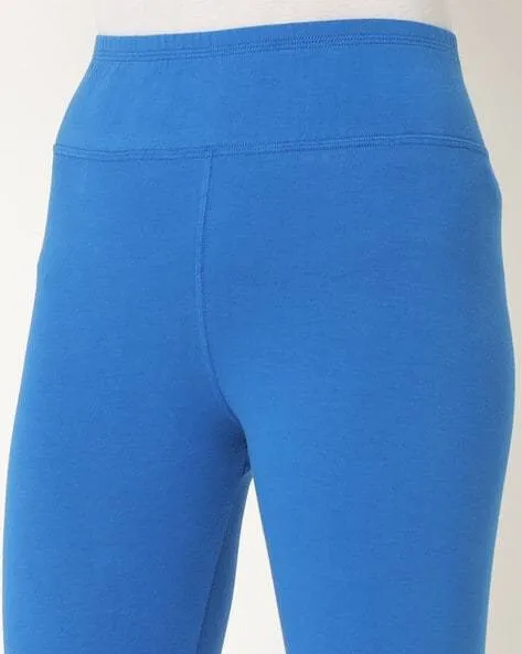 Women's Cotton Ultra Legging with Wide Waistband Blue