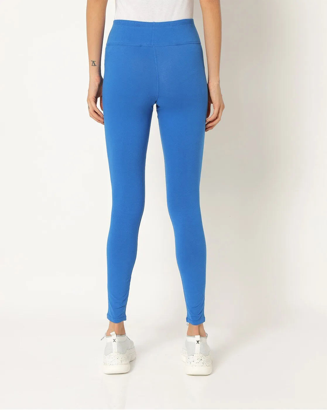 Women's Cotton Ultra Legging with Wide Waistband Blue