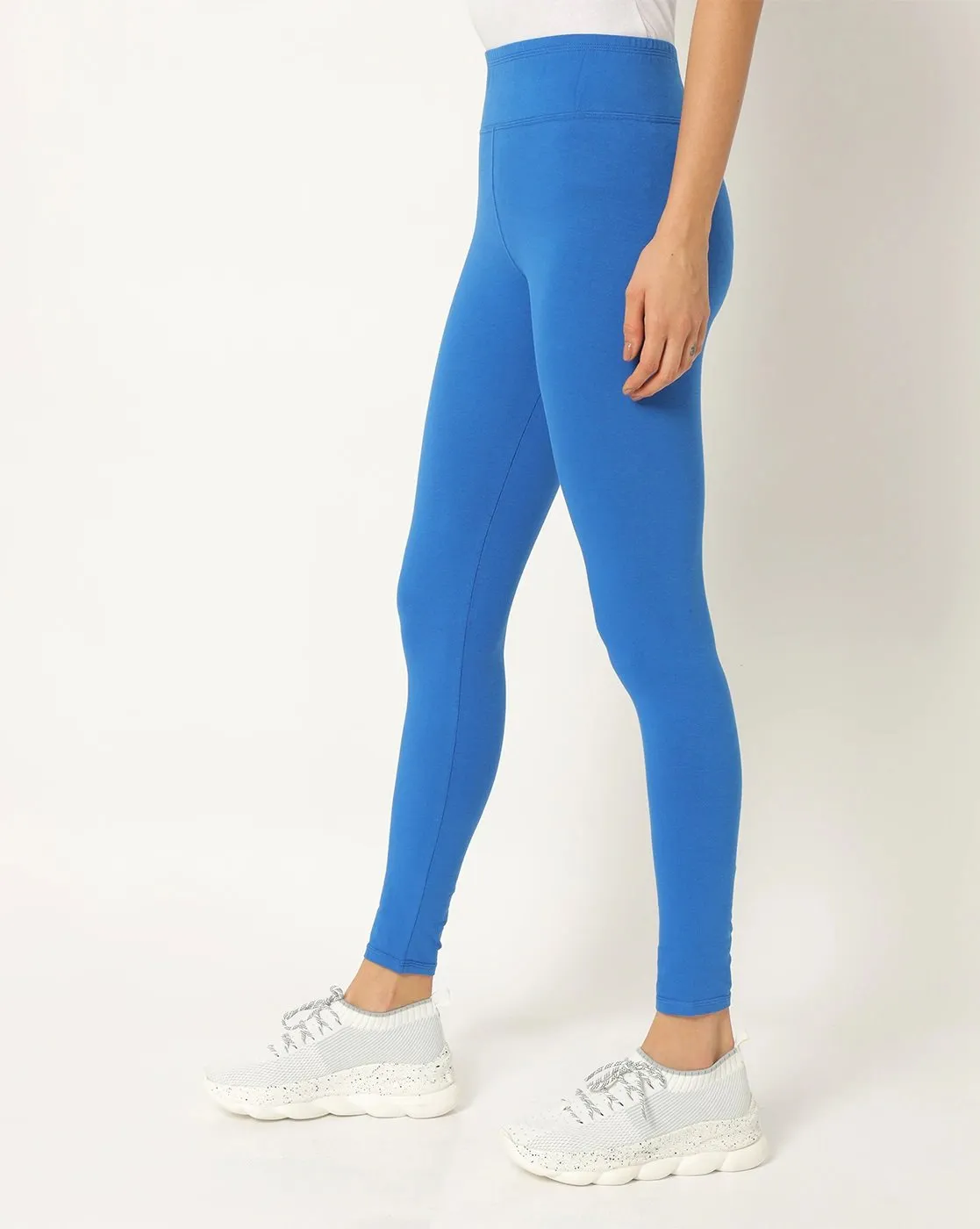 Women's Cotton Ultra Legging with Wide Waistband Blue