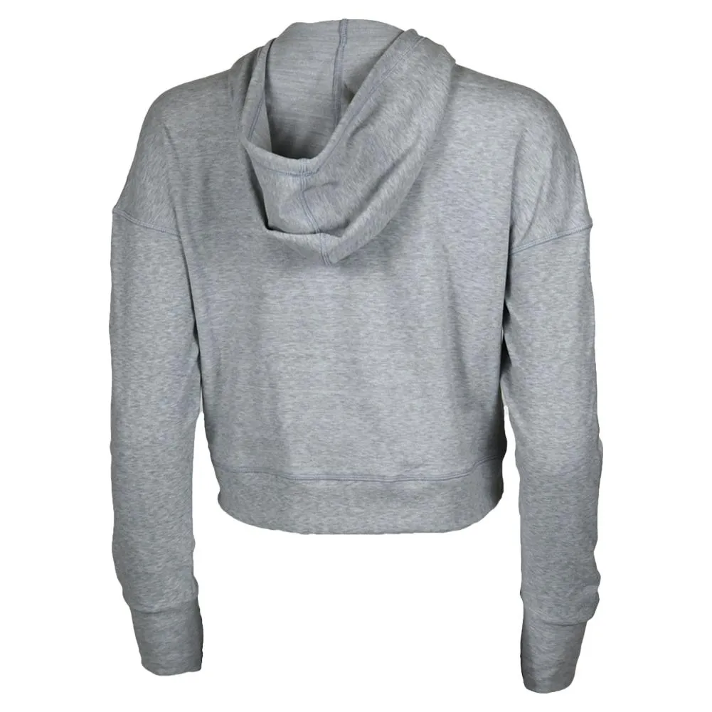 Womens Cropped Fleece Tennis Hoodie Glacier Gray