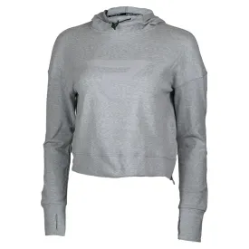 Womens Cropped Fleece Tennis Hoodie Glacier Gray