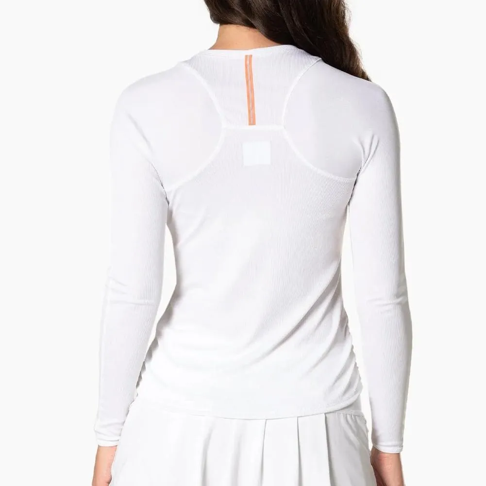 Women's Lace Track Long Sleeve Tennis Top White