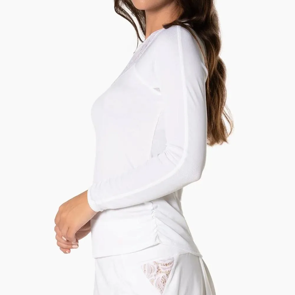 Women's Lace Track Long Sleeve Tennis Top White